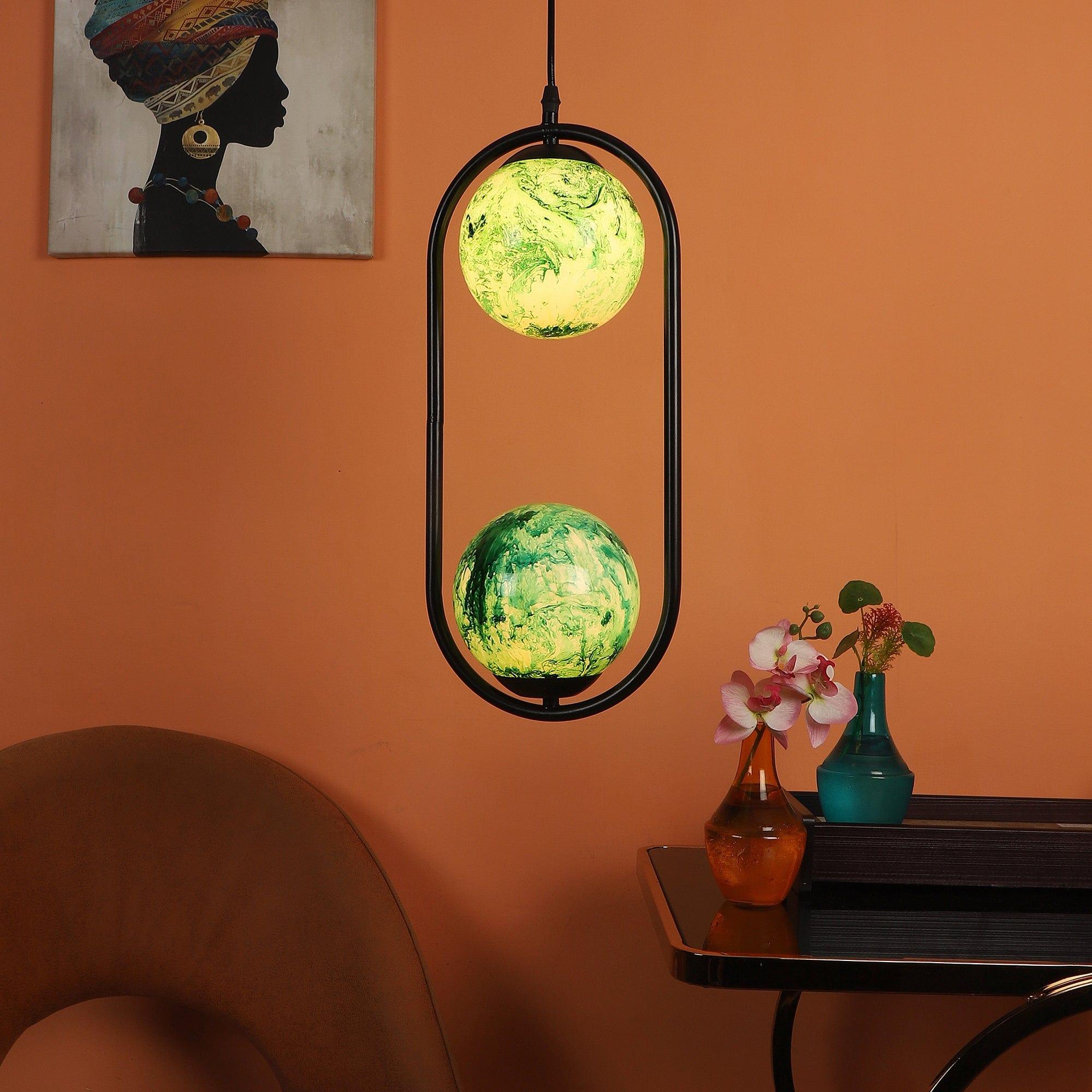 Black And Green Modern Metal Hanging Light - Ouch Cart