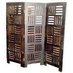 4 panel Mango Wood Partition/Wooden Room Divider/Wooden Screen/Wooden Separator - Ouch Cart