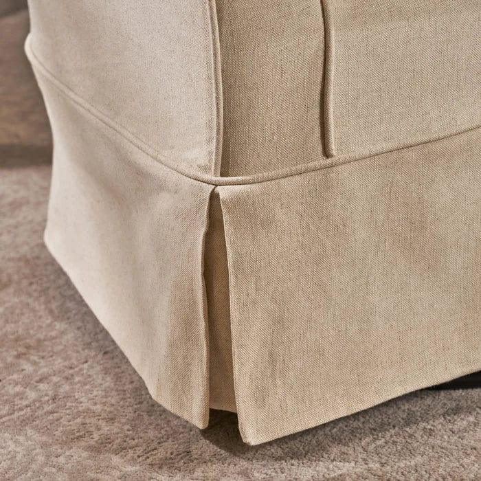 Wide Swivel Slipcovered Tub Chair - Ouch Cart