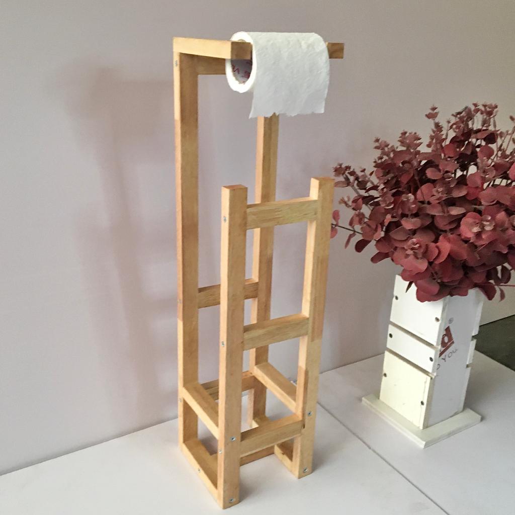 Stylish Wooden Toilet Paper Holder Rack By Miza - Ouch Cart