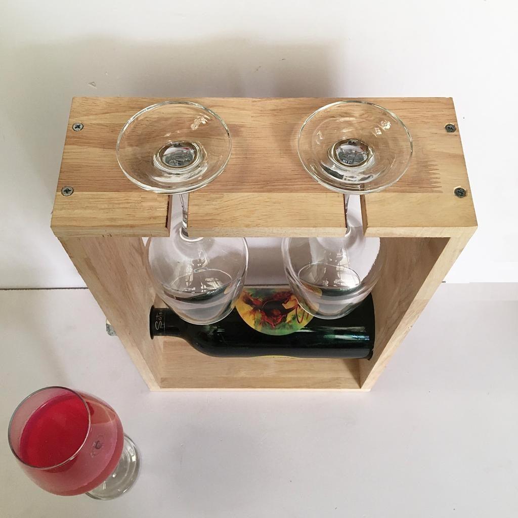 Personalised Wine/Bear Bottle Caddy And Glass Holder By Miza - Ouch Cart