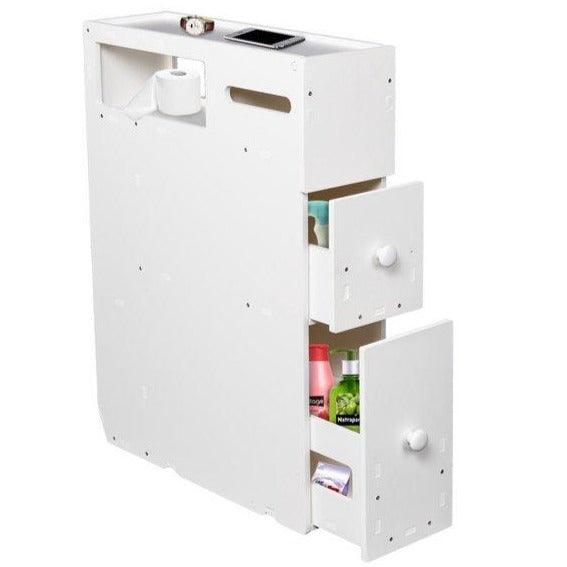 Waterproof PVC Bathroom WC Side Storage Cabinet Racks With Drawer By With Free Soap Dish Miza - Ouch Cart