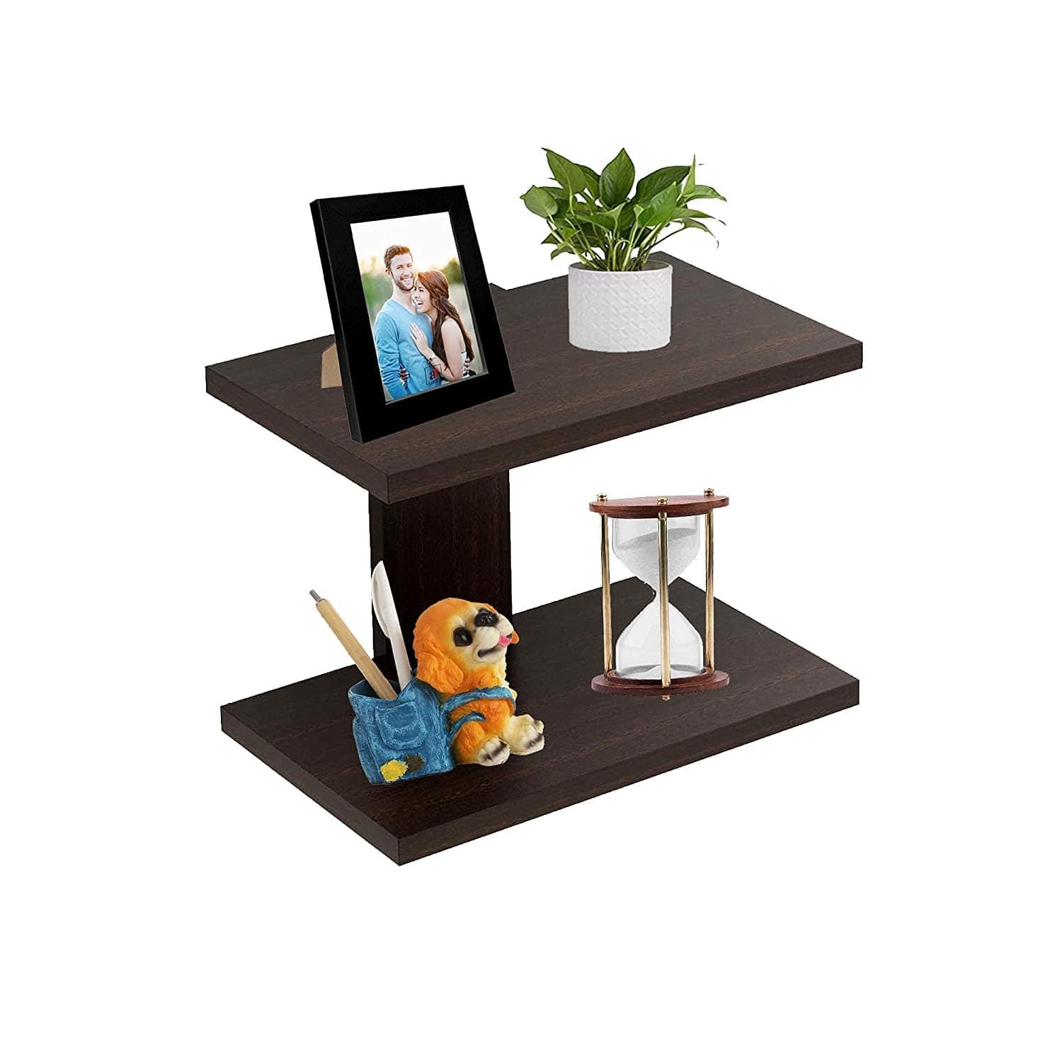 Wooden Wall Mounted Shelf/Book Shelves/Decor Racks for Living Room, Bed Room, Drawing Room, Hall, Office .(Colour - Brown with Matte Finish) -Set of 1 - Ouch Cart