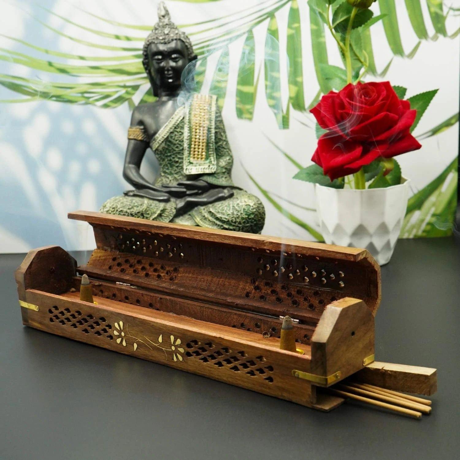 SHEESHAM WOODEN INCENSE STICK HOLDER AND DHOOP BATTI STAND FROM - Ouch Cart