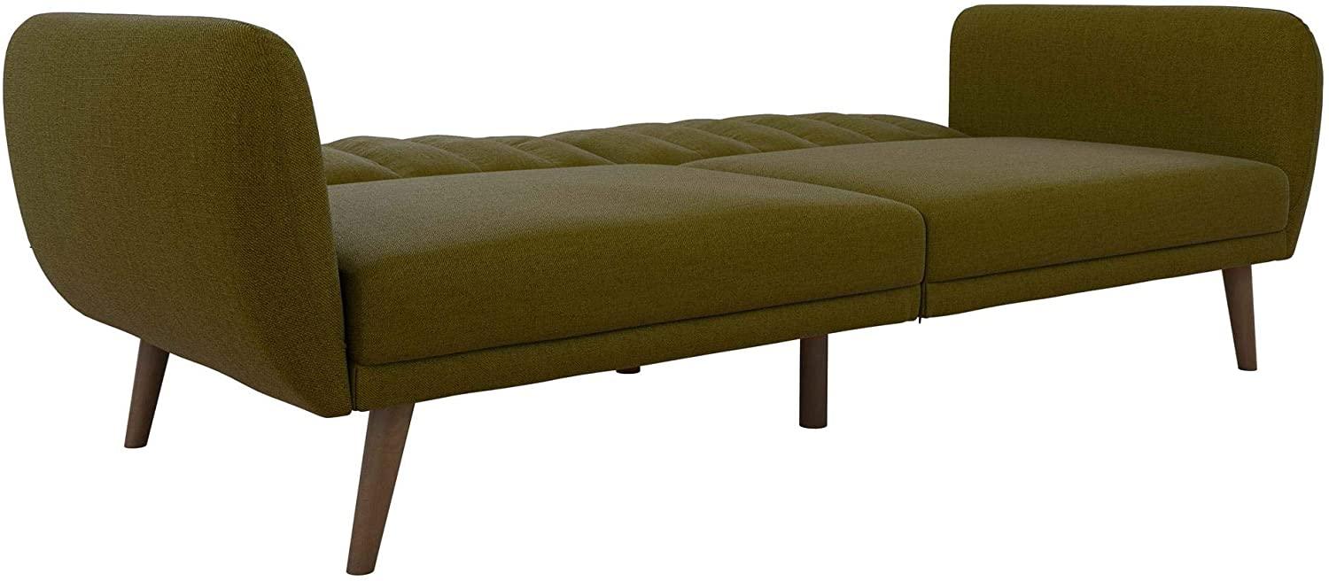 Sofa Futon - Premium Upholstery and Wooden Legs - Green - Ouch Cart