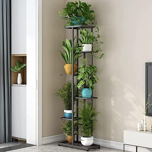 Plant Stand Metal 6 Tier 7 Potted Multiple Flower Pot Holder Shelf Indoor Outdoor Planter Display Shelving Unit For Patio Garden Corner - Ouch Cart