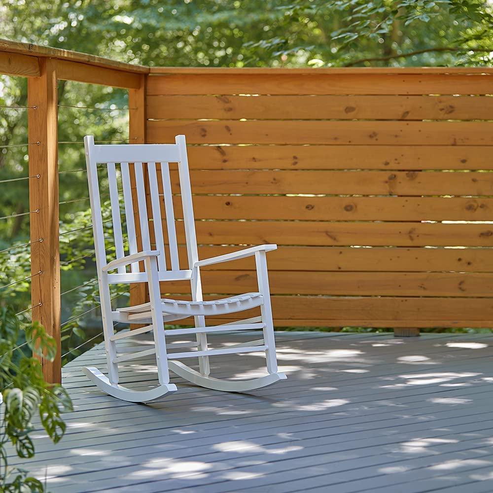Vermont Porch Rocker, White - Ouch Cart