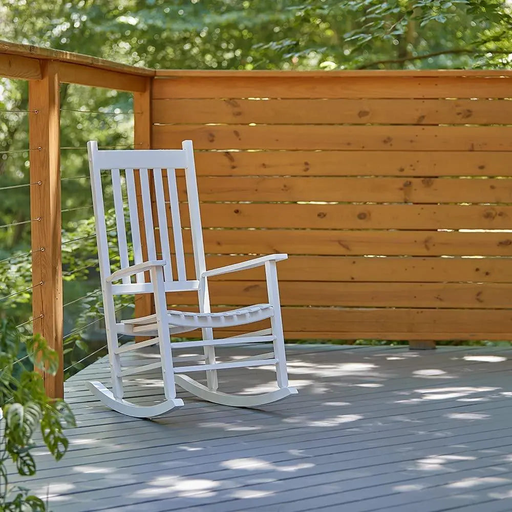 Vermont Porch Rocker, White - Ouch Cart