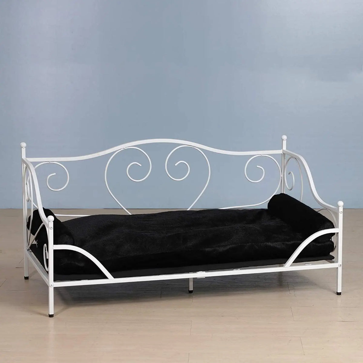 Pet Sofa Bed, Metal Frame Dog Bed Couch with Washable Plush Cushion for Medium Pet Sitting - Ouch Cart