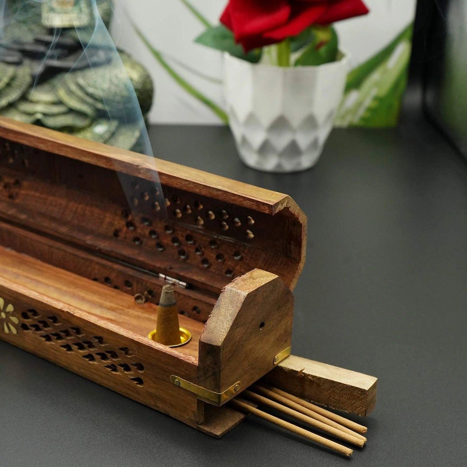 SHEESHAM WOODEN INCENSE STICK HOLDER AND DHOOP BATTI STAND FROM - Ouch Cart