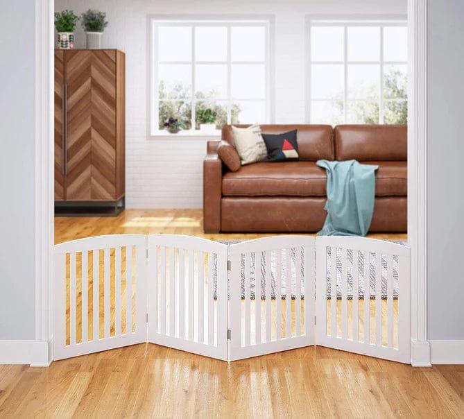 Wooden Portable Safety Pet Fence Gate Partition For Kids (4 Panel) - Ouch Cart