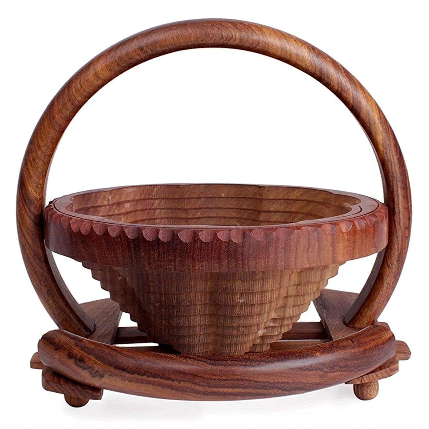 BEAUTIFUL ROSE WOOD FRUIT/VEGETABLES FOLDABLE BASKET - Ouch Cart