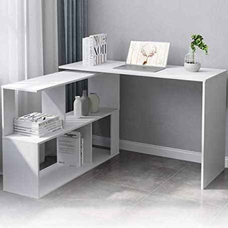 Folding Rotating L - Shaped Corner Desk/Computer Table For Office & Home By Miza - Ouch Cart