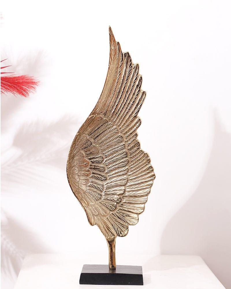 Metal Gold Colour Right Angel Wings Table Top Showpiece (Pack Of 1) For Home Decoration, Living Room & Office - Ouch Cart