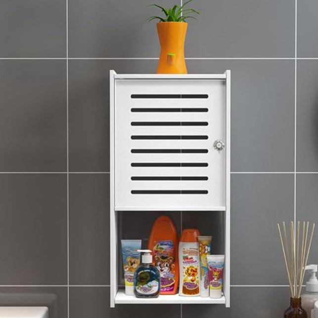 Small & Classy Modern White PVC Wall Mounted Cabinet For Bathroom Essentials With Free Soap Dish By Miza - Ouch Cart