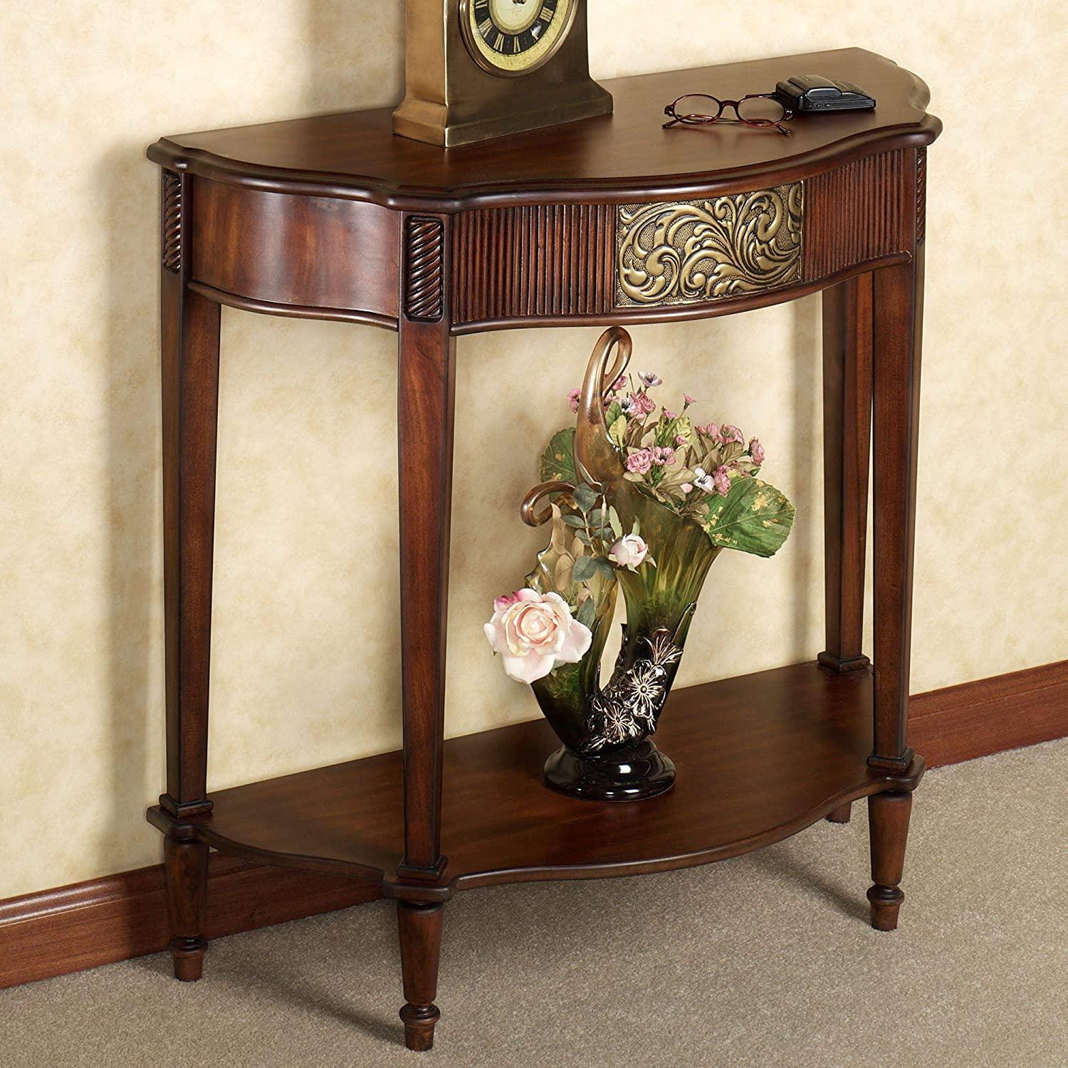 Wooden Console Table Natural Cherry s - Traditional Decorative Regal Furniture - - Elegant Display for Entryway Room - Ouch Cart