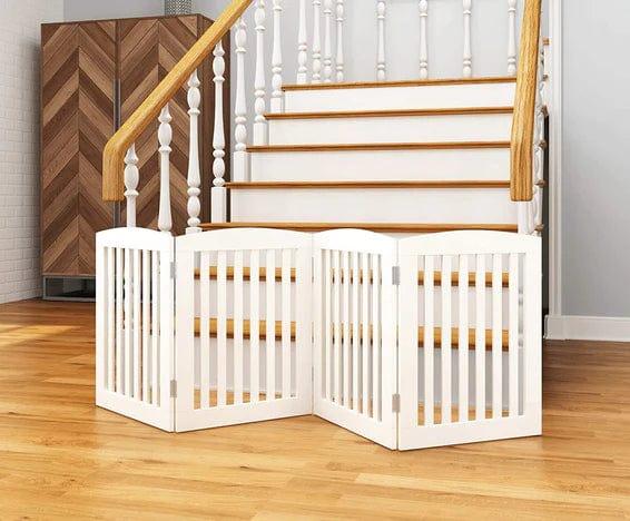 Wooden Portable Safety Pet Fence Gate Partition For Kids (4 Panel) - Ouch Cart