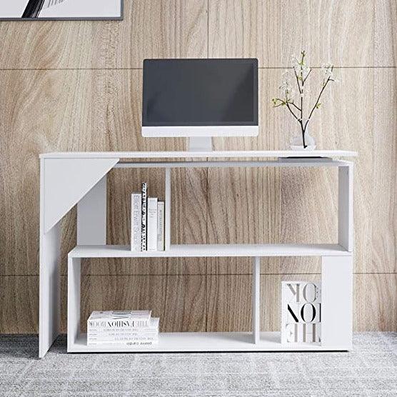 Folding Rotating L - Shaped Corner Desk/Computer Table For Office & Home By Miza - Ouch Cart