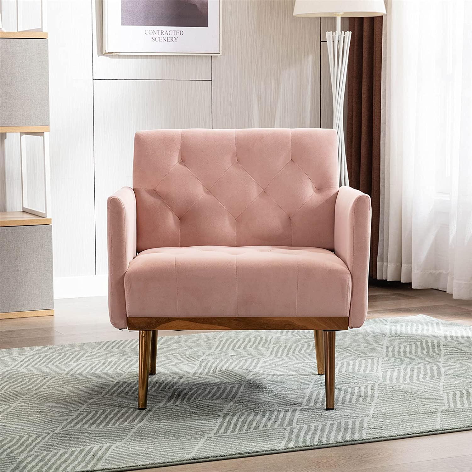 Velvet Accent Chair, Living Room, Bedroom Leisure Single Sofa Chair, TV armrest seat, Suitable for Small Space Home, Office, Coffee Chair - Ouch Cart
