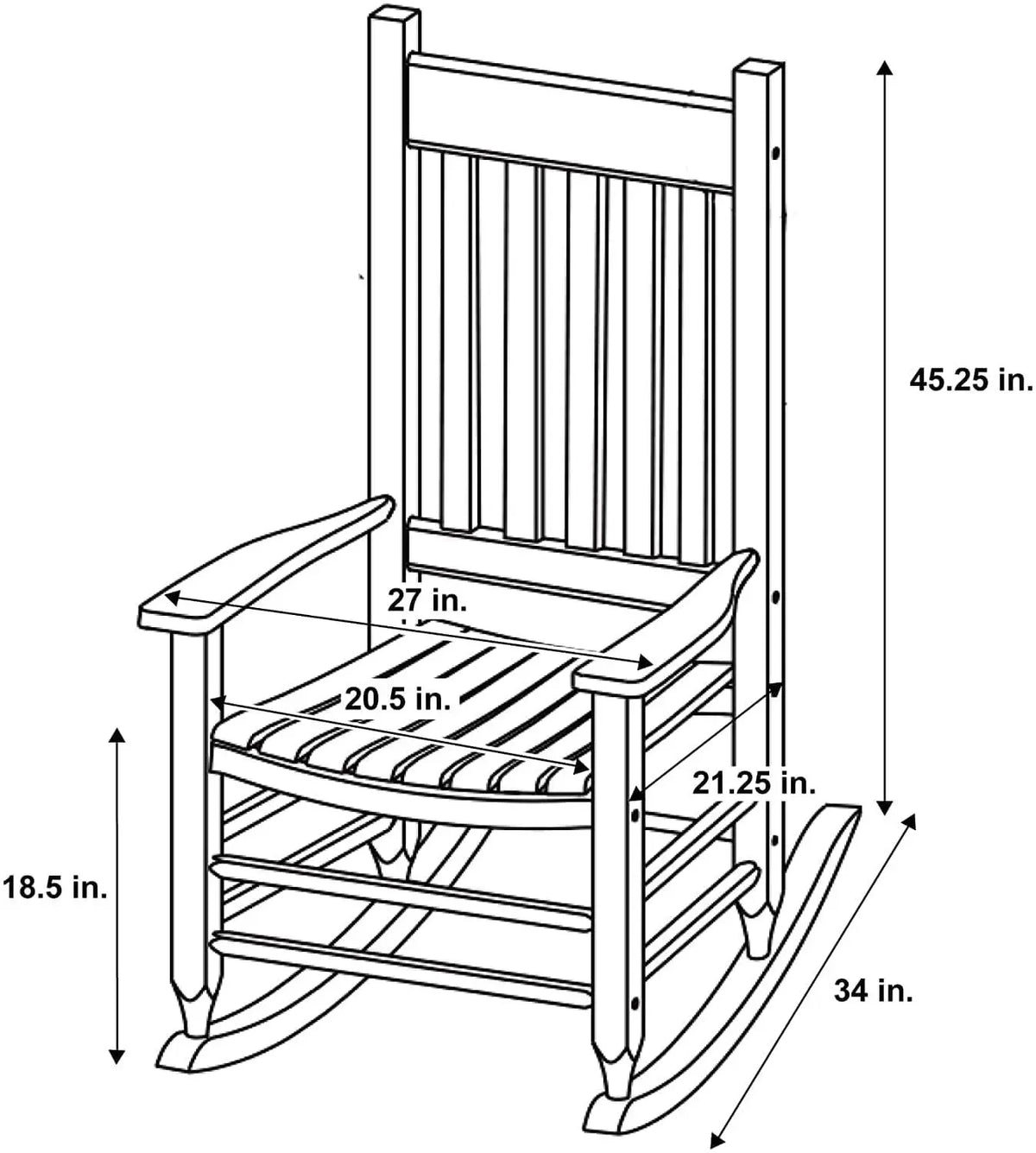 Vermont Porch Rocker, White - Ouch Cart