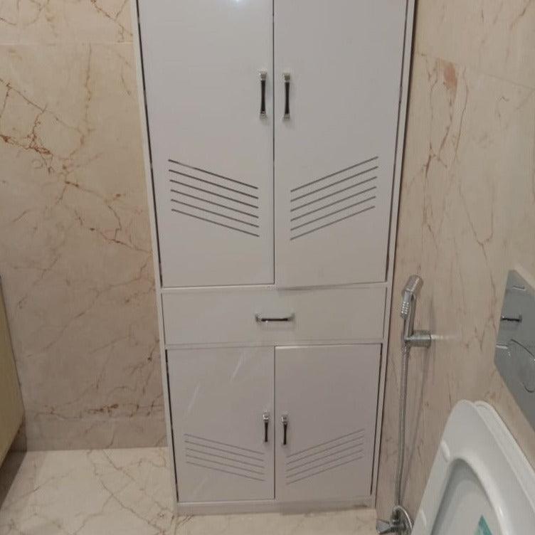 Toilet PVC Corner Storage Long Vanity Bathroom Cabinet With Free Soap Dish By Miza - Ouch Cart