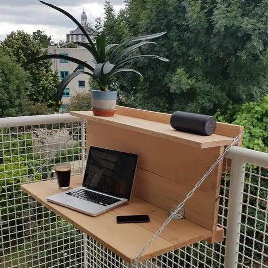 Hanging Laptop/Desktop Organiser For Railings/ Balcony Pipes By Miza - Ouch Cart