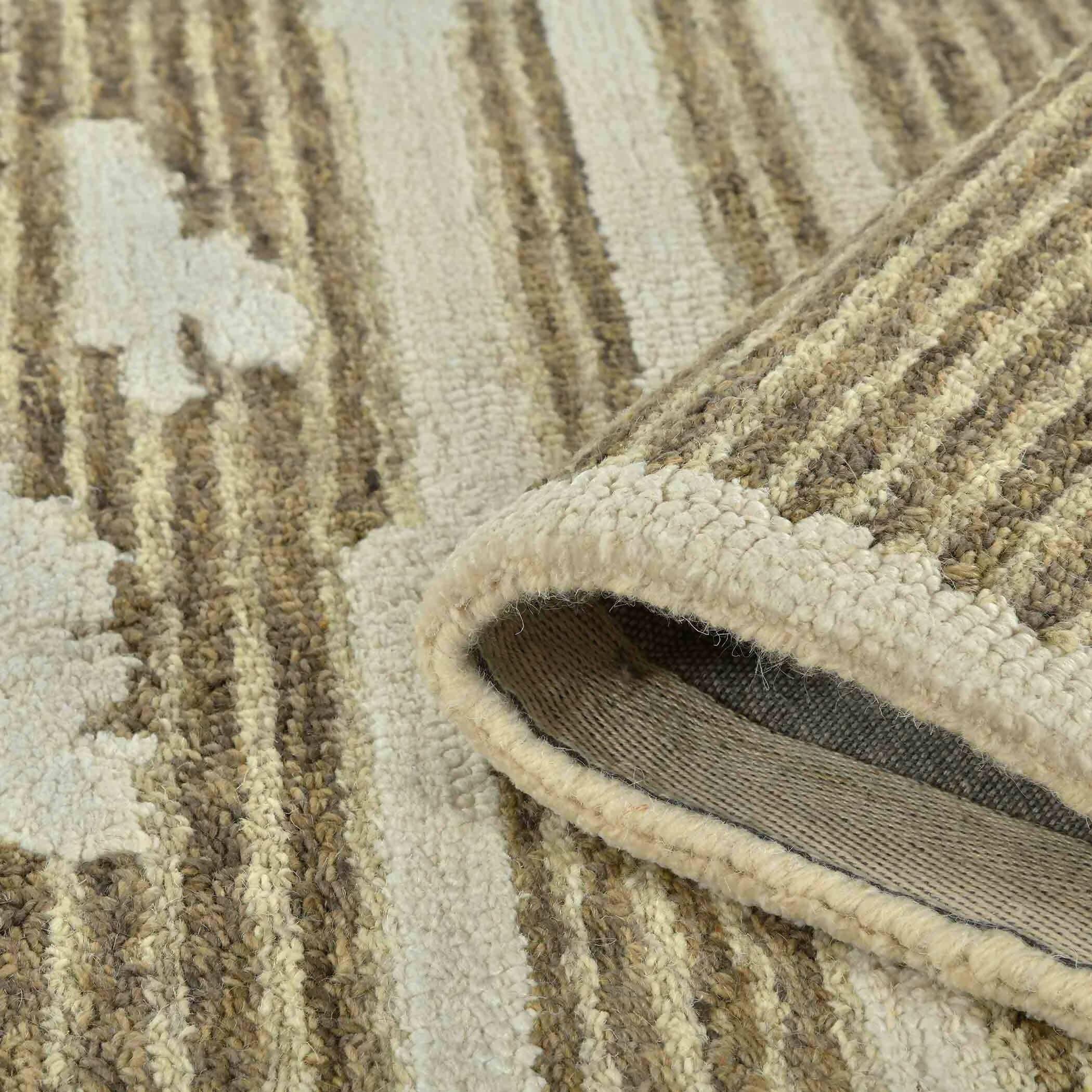Beige Wool Chicago 8x10 Feet Hand-Tufted Carpet Rug - Ouch Cart