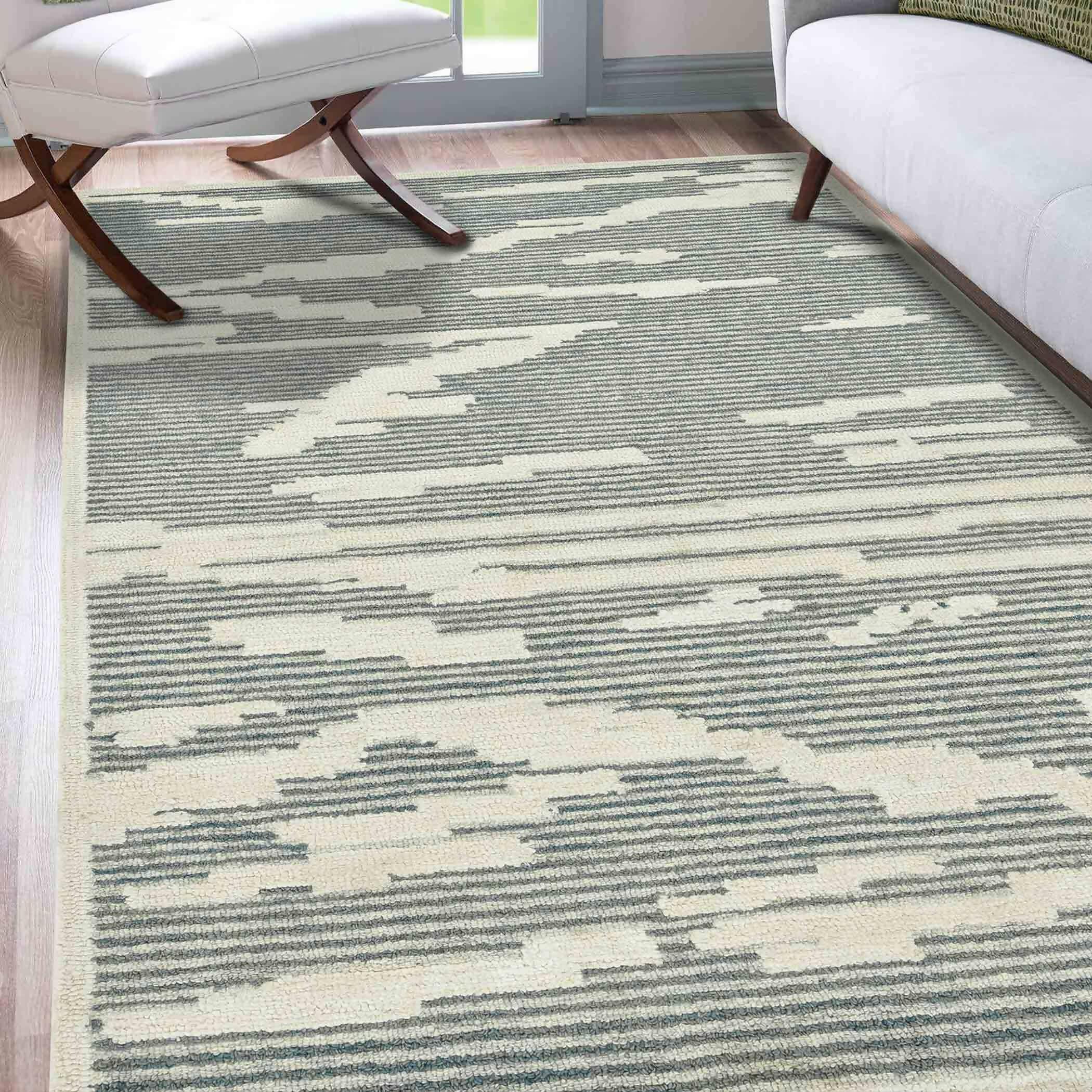 Gray Wool Chicago 5x8 Feet Hand-Tufted Carpet Rug - Ouch Cart