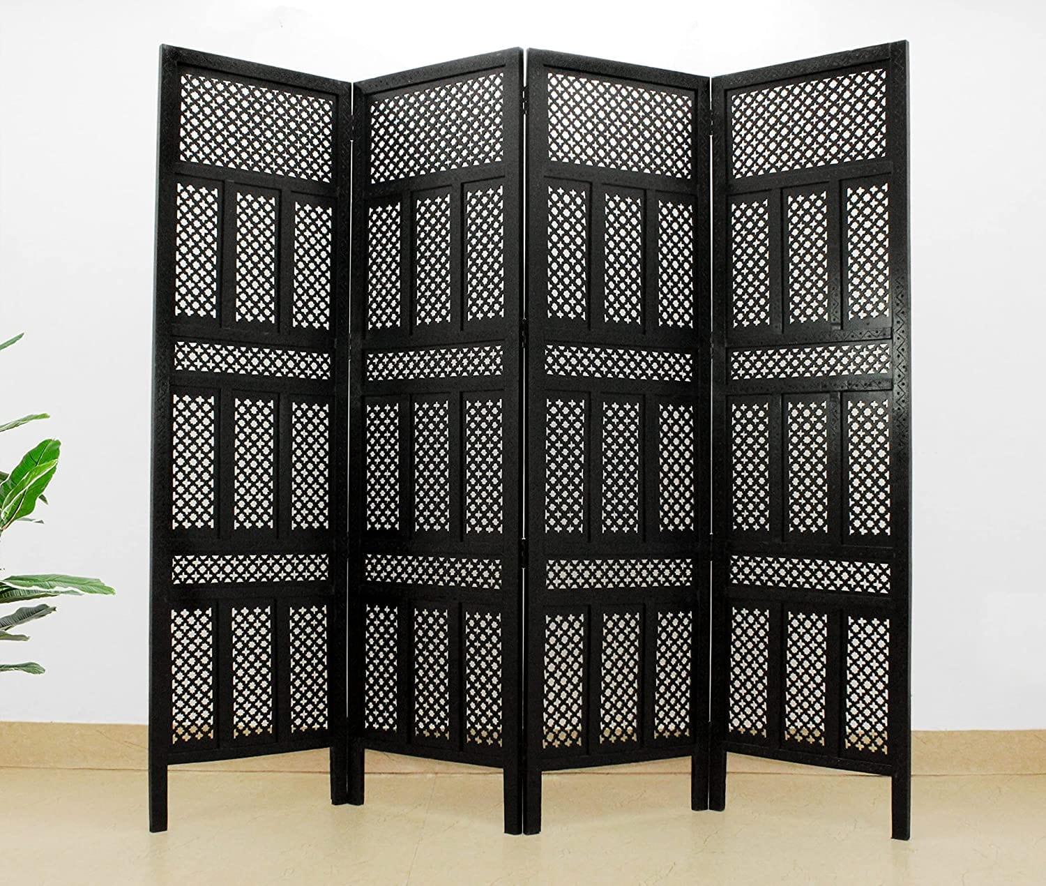 Wooden Handcrafted Partition Room Divider Separator for Living Room Office Partition Screen Room Divider Wood Partitions for Home Kitchen & Office - Ouch Cart