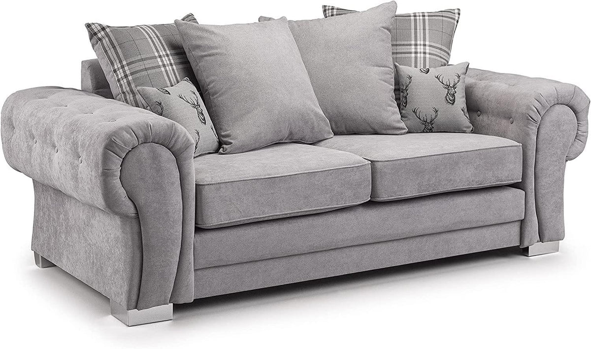 Sofa Verona Fabric Corner Sofa - 3 Seater (Grey, - Ouch Cart