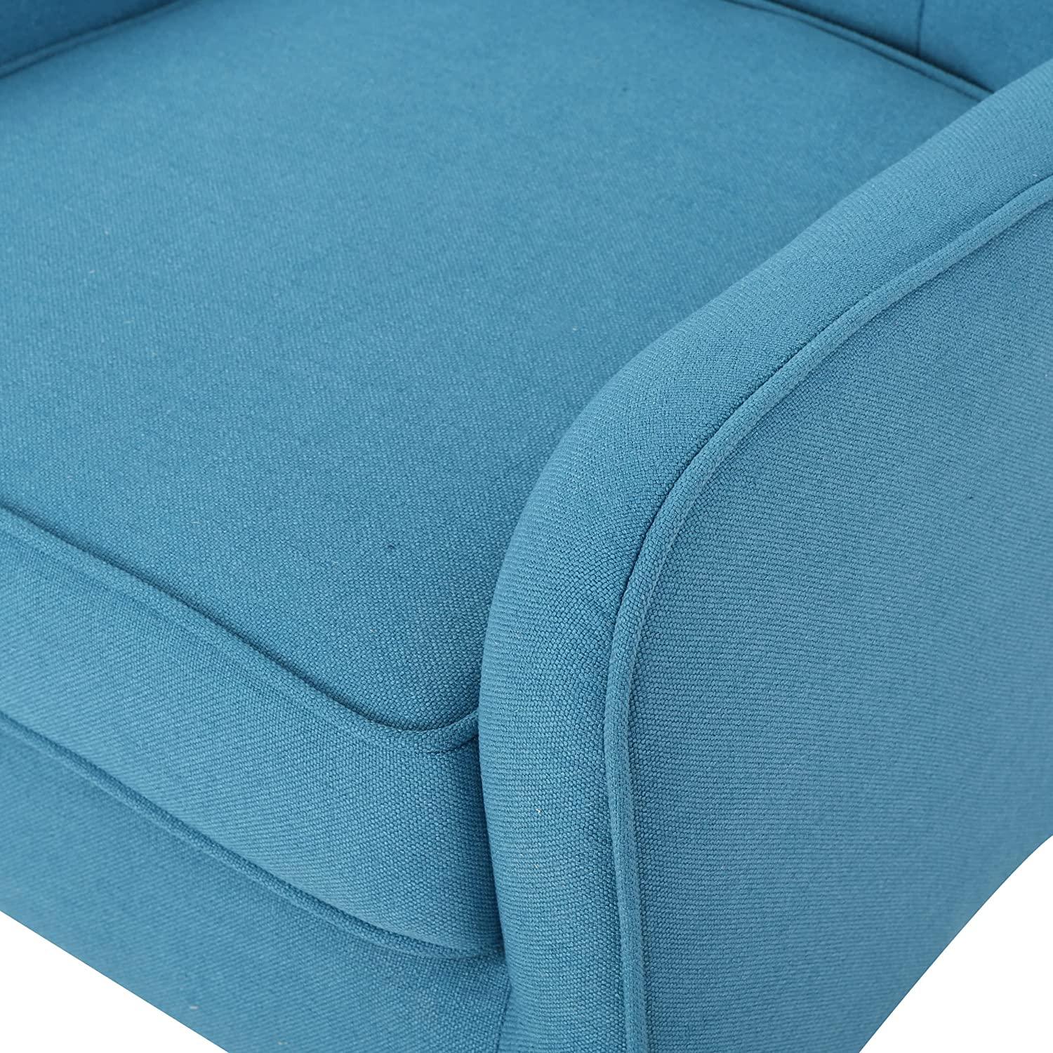 Felicity Mid-Century Fabric Arm Chairs, 2-Pcs Set, Blue - Ouch Cart