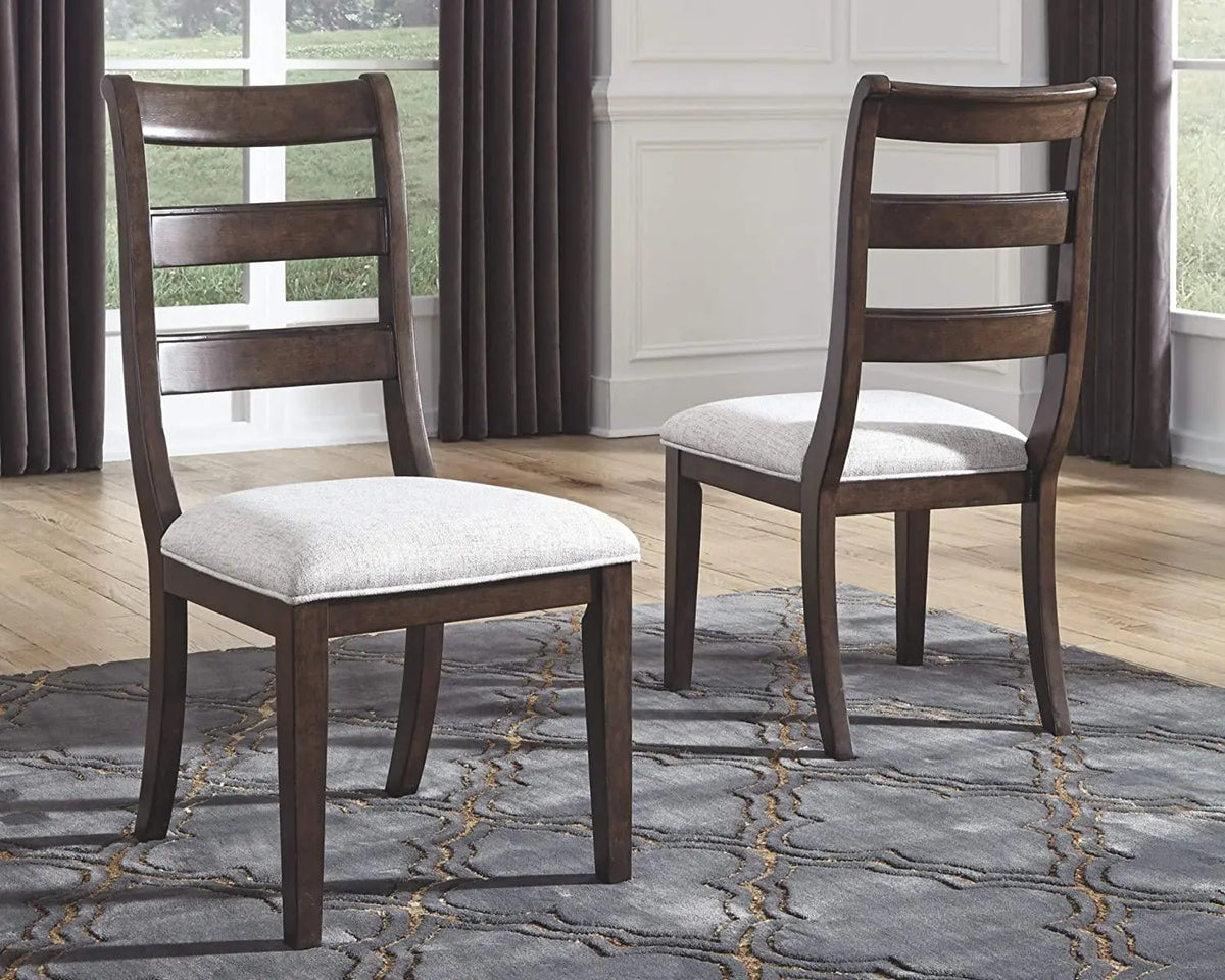 Traditional Cushioned Dining Chair, Set of 2, Warm Brown - Ouch Cart