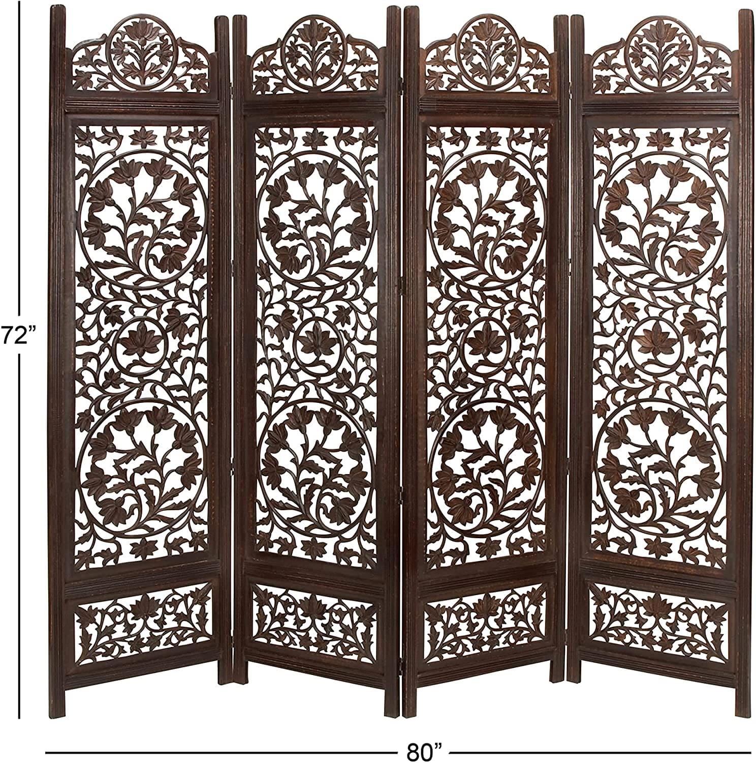 Wood Screen 4 Panel Decorative Protection - Ouch Cart