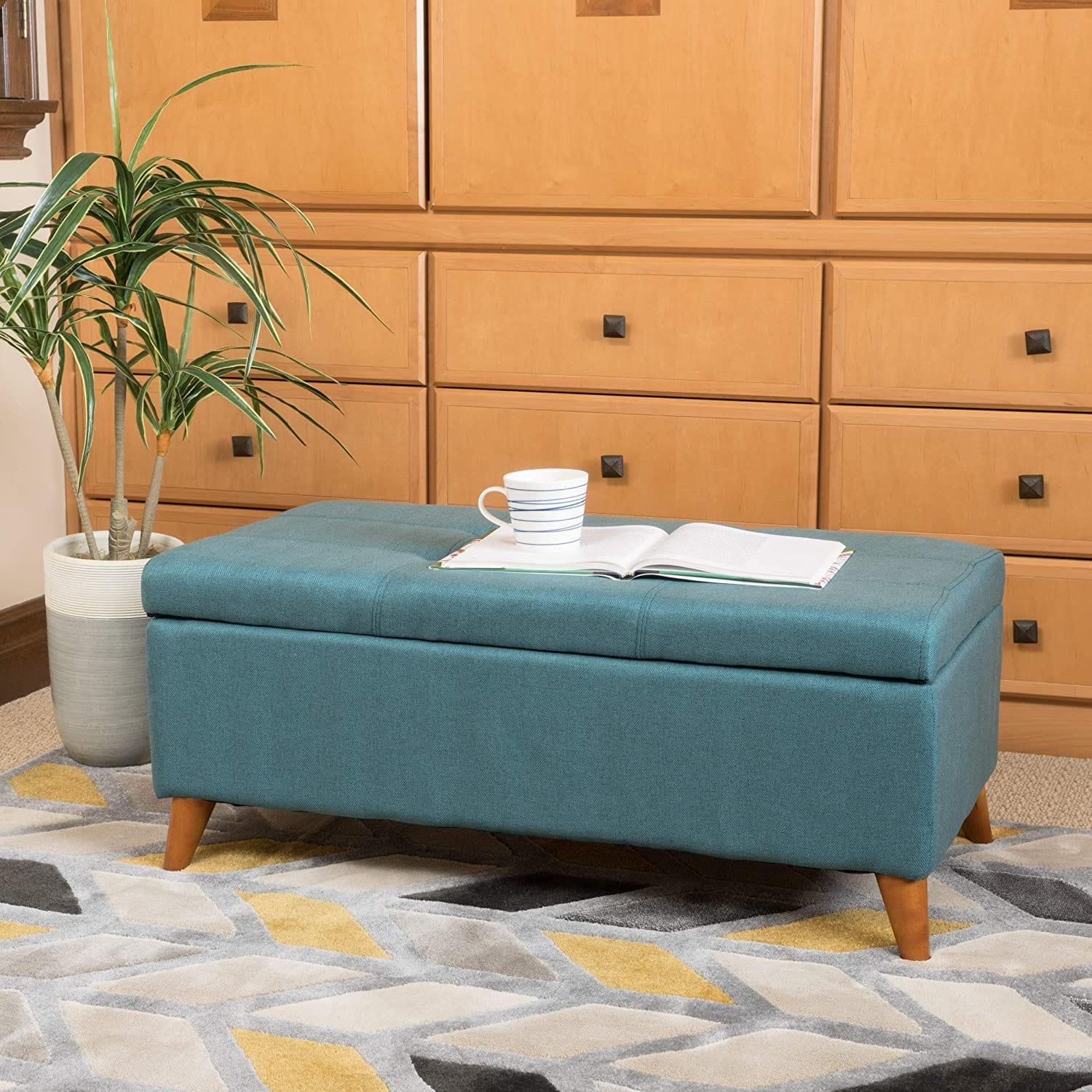 Harper Fabric Storage Ottoman - Ouch Cart