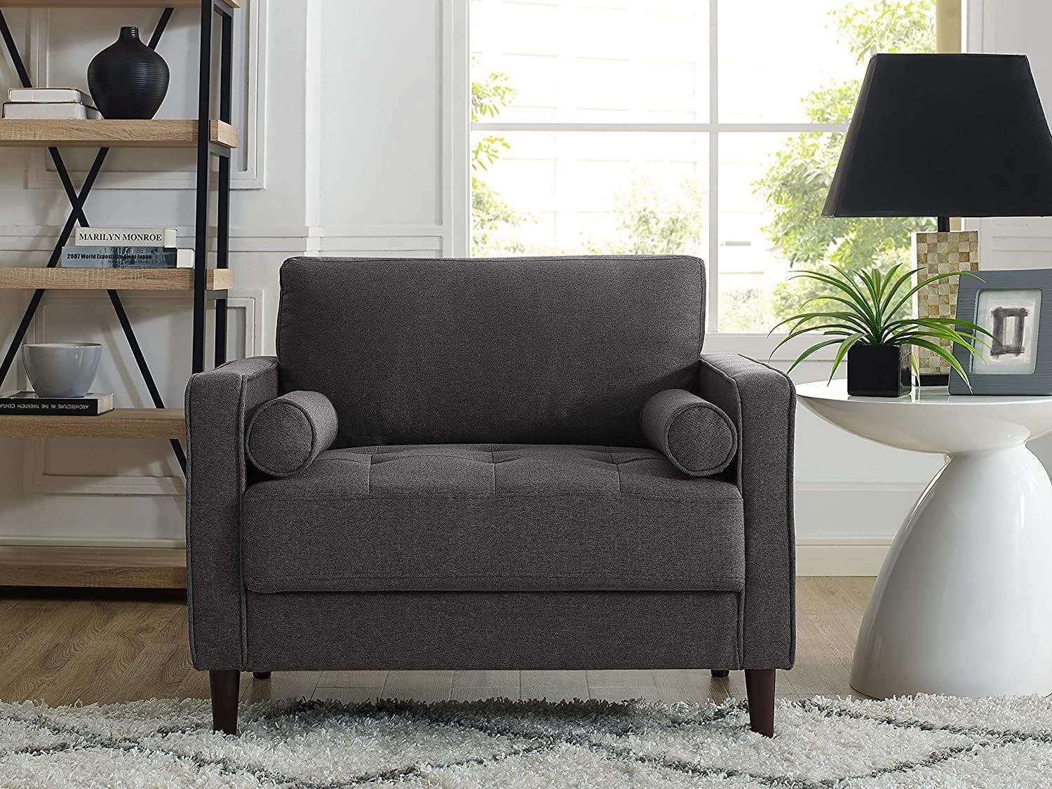 Solutions Lexington Armchair, 39.8" W x 31.1" L x 33.5" H, Heather Grey - Ouch Cart