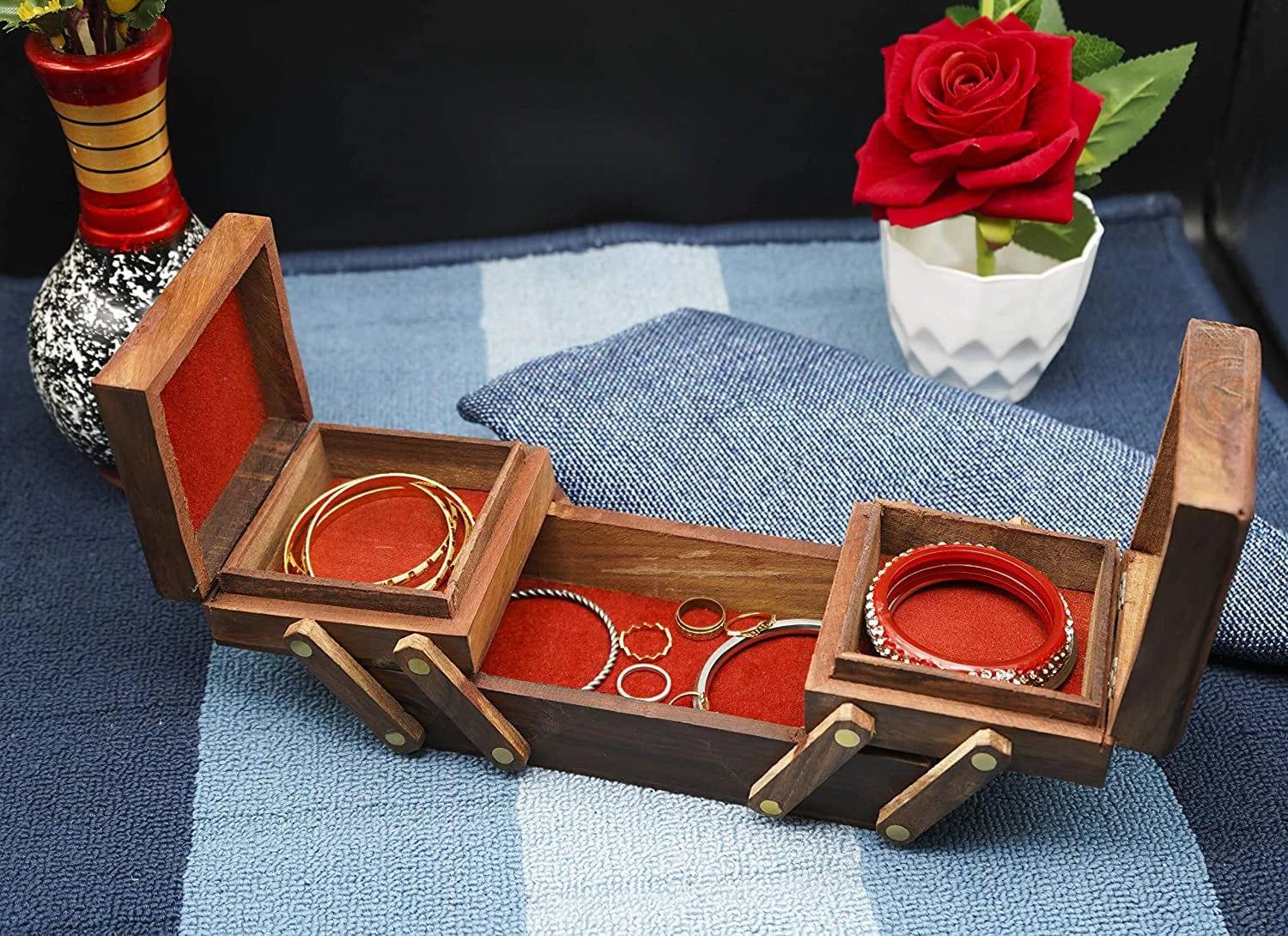 3 IN 1 WOODEN JEWELRY BOX - Ouch Cart