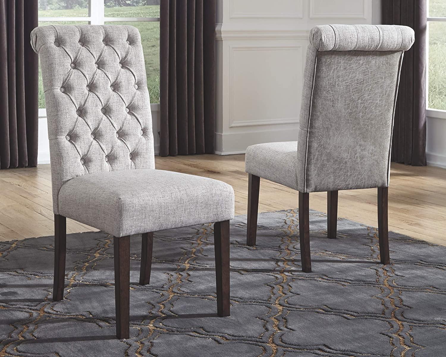 Classic Upholstered Dining Chair, Set of 2, Light Gray - Ouch Cart