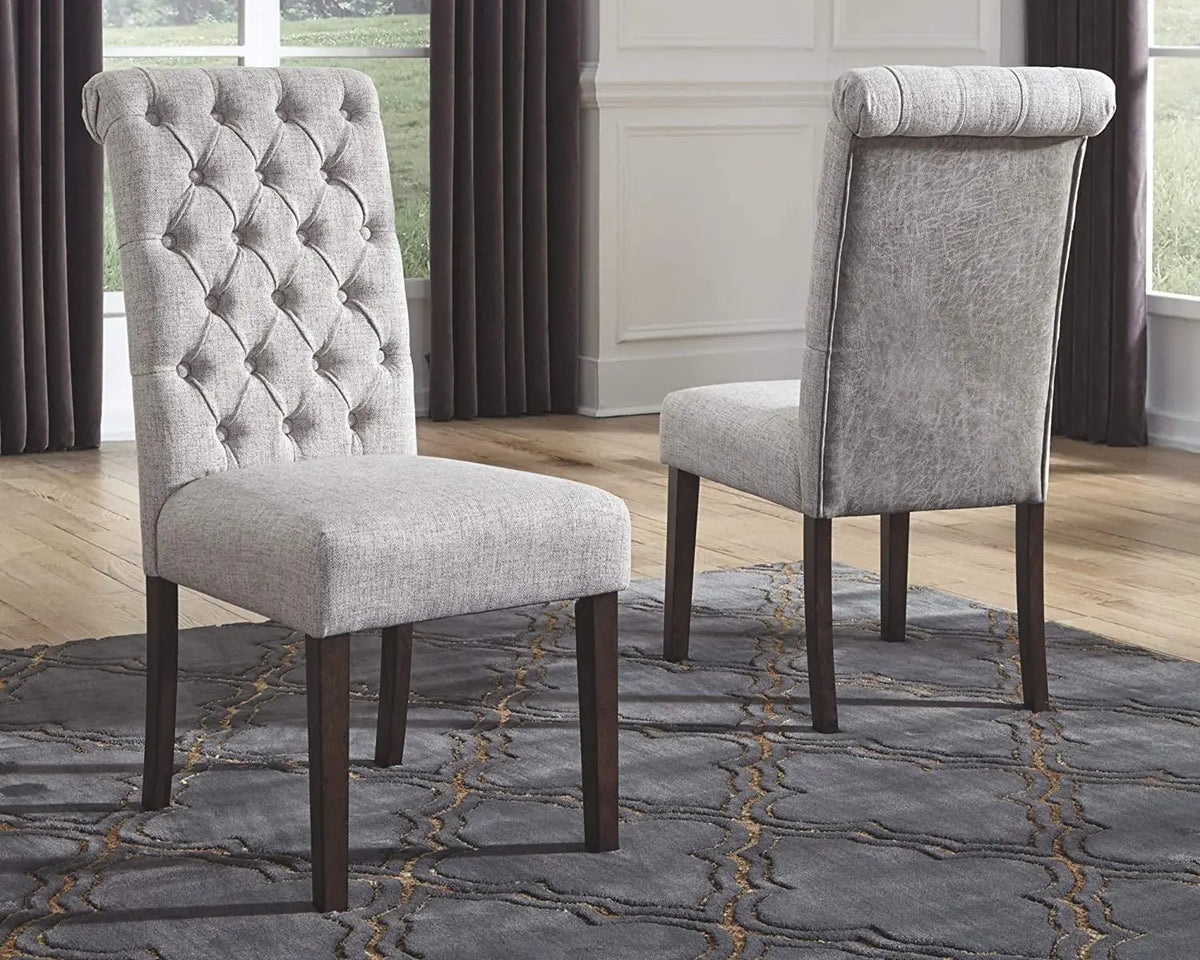 Classic Upholstered Dining Chair, Set of 2, Light Gray - Ouch Cart