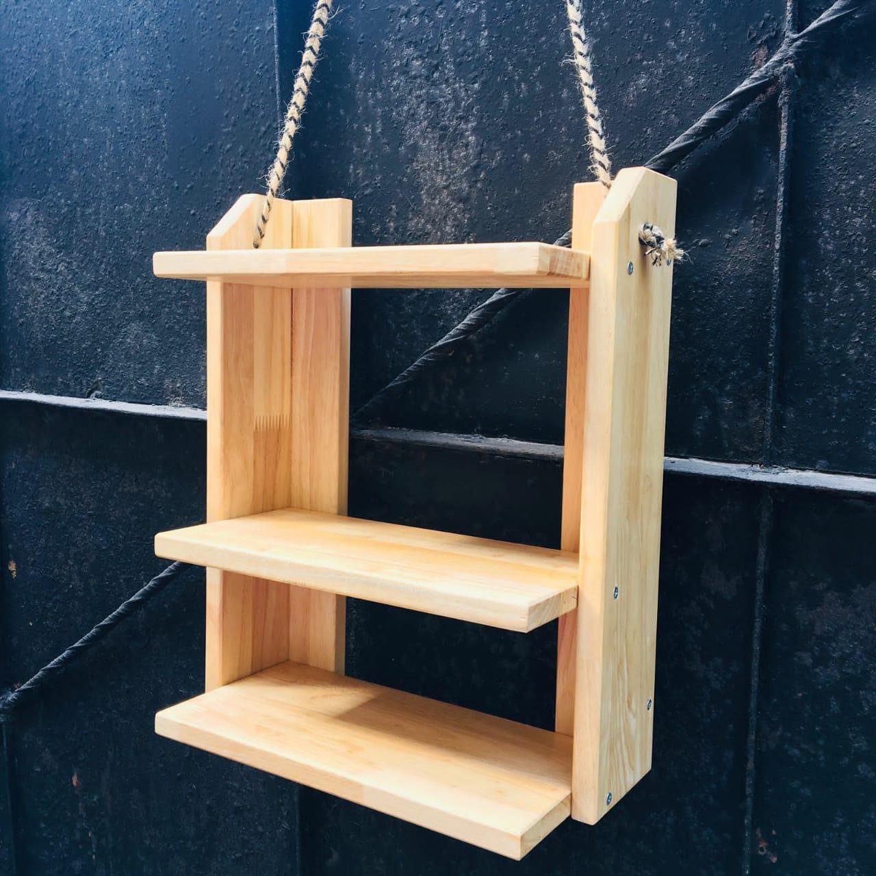 Suspended Shelf With Rope For Home/Office ( With Complementary Coaster ) By Miza. - Ouch Cart