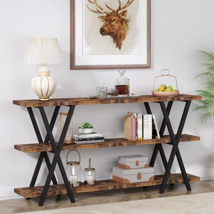 Allena'' Wooden And Iron Console Table - Ouch Cart