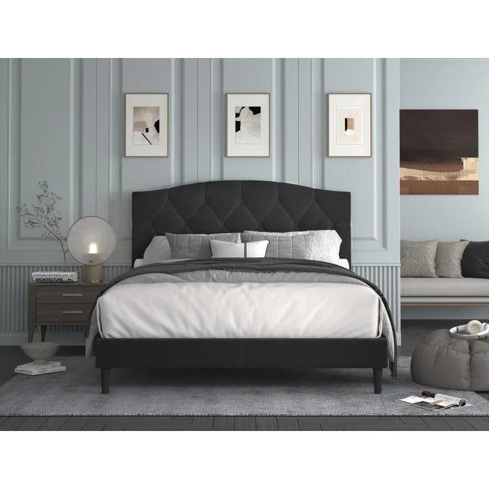 Arndt Tufted Upholstered Low Profile Platform Bed - Ouch Cart
