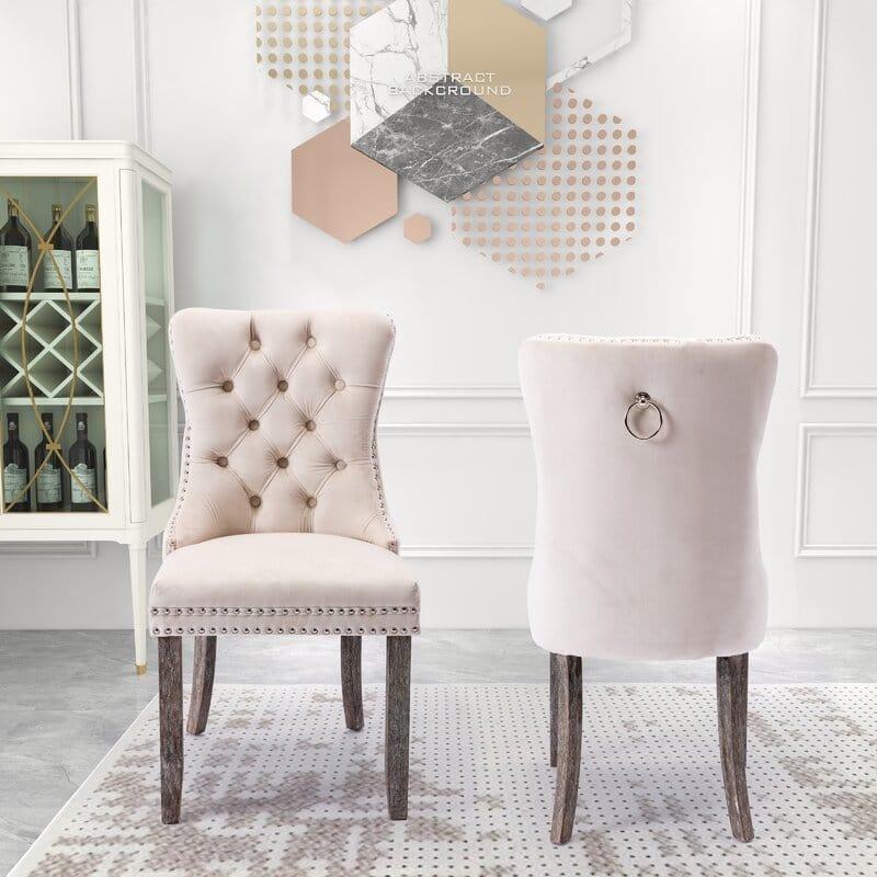 Rosdorf Park Aymie Tufted Upholstered Chair ( SET OF 2 ) - Ouch Cart