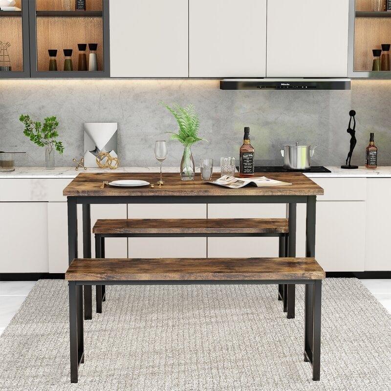 Blomkest 4 - Person Breakfast Nook Dining Set - Ouch Cart