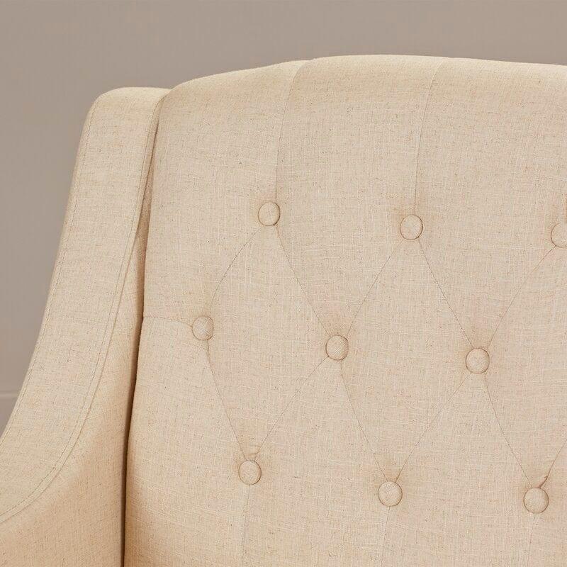 Wide Tufted Armchair and Ottoman - Ouch Cart