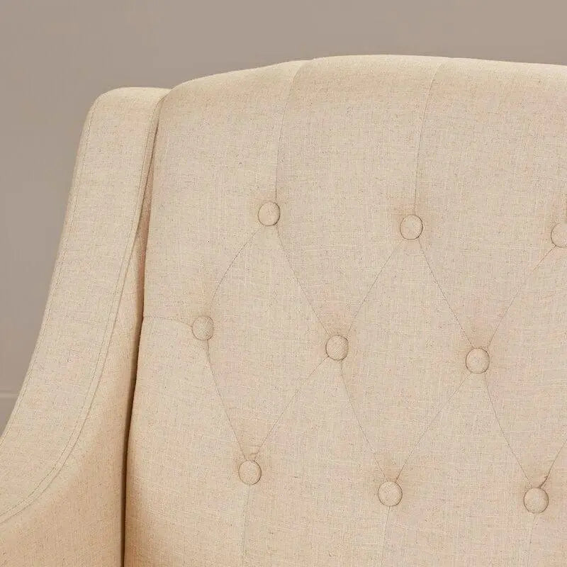 Wide Tufted Armchair and Ottoman - Ouch Cart