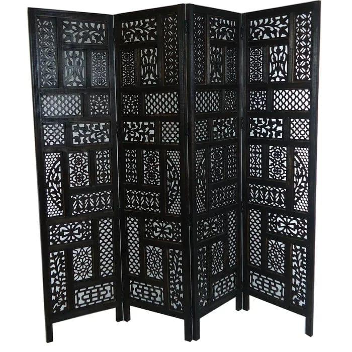 Bracknell 183Cm W x 177Cm H 4 - Panel Folding Room Divider - Ouch Cart