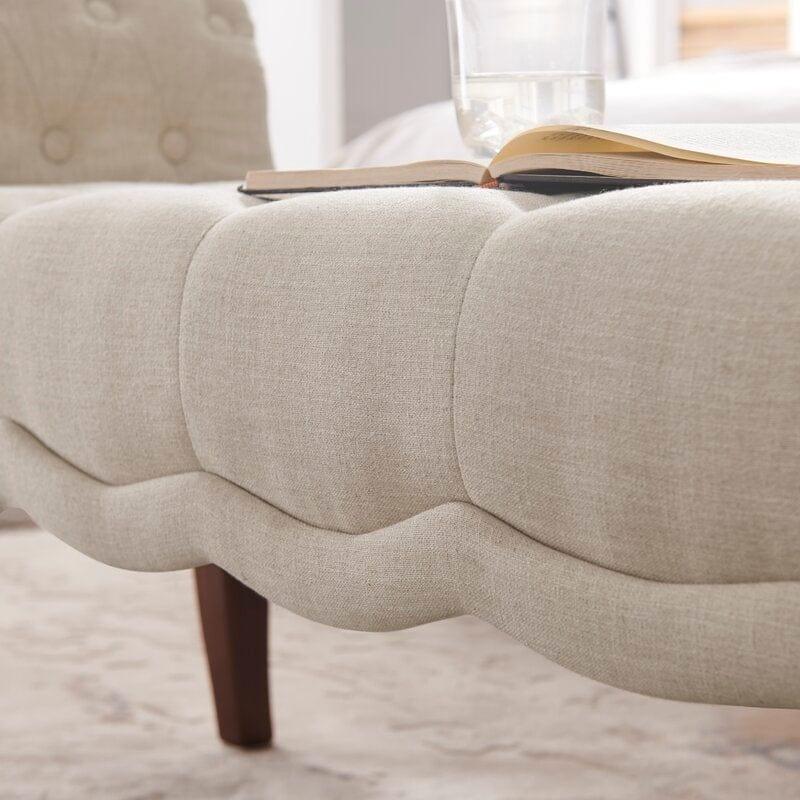 Modern Upholstered Tufted Button Bench for Bedroom,Entryway Living Room Soft Padded Seat-Navy - Ouch Cart