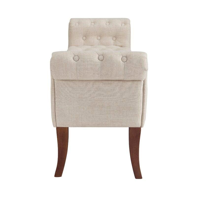 Modern Upholstered Tufted Button Bench for Bedroom,Entryway Living Room Soft Padded Seat-Navy - Ouch Cart