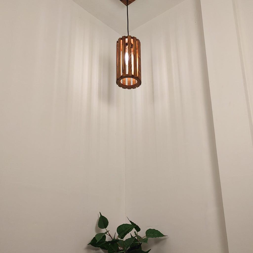 Casa Brown Wooden Single Hanging Lamp - Ouch Cart