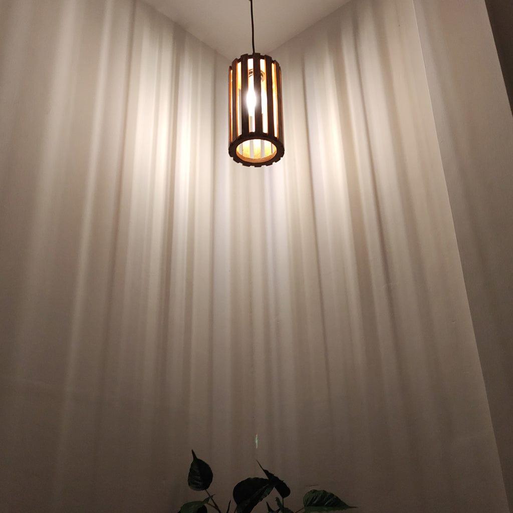 Casa Brown Wooden Single Hanging Lamp - Ouch Cart